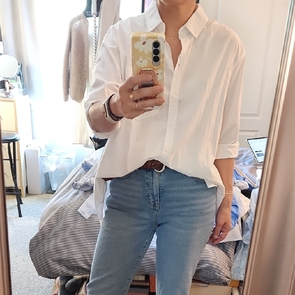 NWT American Eagle Outfitters White Button-Down Shirt Sz S